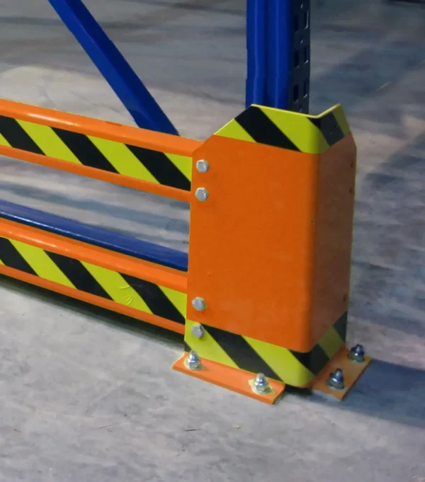 L Shaped Corner Protector Impact Guard Pallet Racking 400nm Impact Protection – Mezzanine Experts
