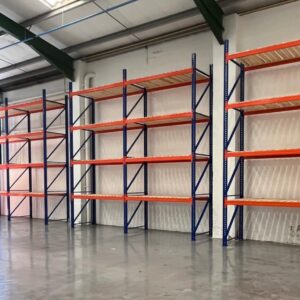 IMVO Pallet Racking 5m (H) x 1100mm (D) x 2.3m Beams with 4 Levels and Slat Timber Decking - Mezzanine Experts